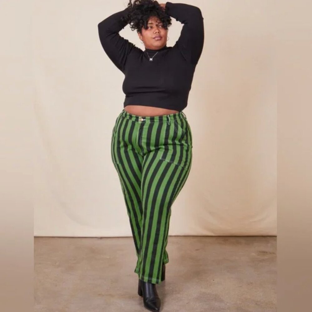 NWOT Big Bud Press Green Striped Work Pants - 5X